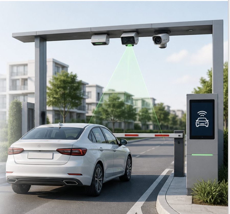 AI powered gate management system with FASTag access, ANPR recognition and face recognition for gated communities